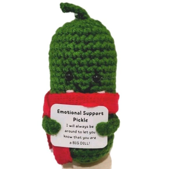 Handmade Other - Emotional Support Pickle Crochet Dolls Cute Positive Funny Christmas Gift